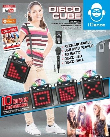 iDance Party Cube BC100L - głośnik Bluetooth 50W + pilot bezprzewodowy oraz mikrofon 